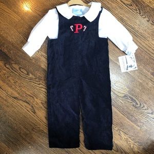 Navy Velvet Long-All